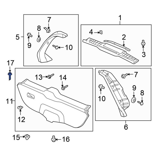 Liftgate Trim Cover Screw