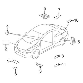 Honda OE - Information Labels - Labels (1.4L / 1.8L / 2.0L)