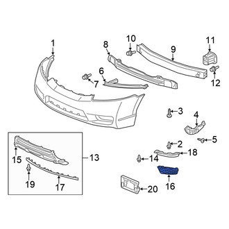 Honda OE - Front Right Outer Grille