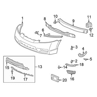 Honda OE - Front Bumper - Bumper & Components (DX / EX / EX-L / GX / LX / LX-S Sedan)
