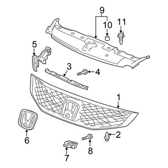 Honda OE - Grille & Components (DX / EX / EX-L / LX Coupe)