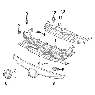 Honda OE - Grille & Components (DX / EX / EX-L / GX / LX / LX-S Sedan)