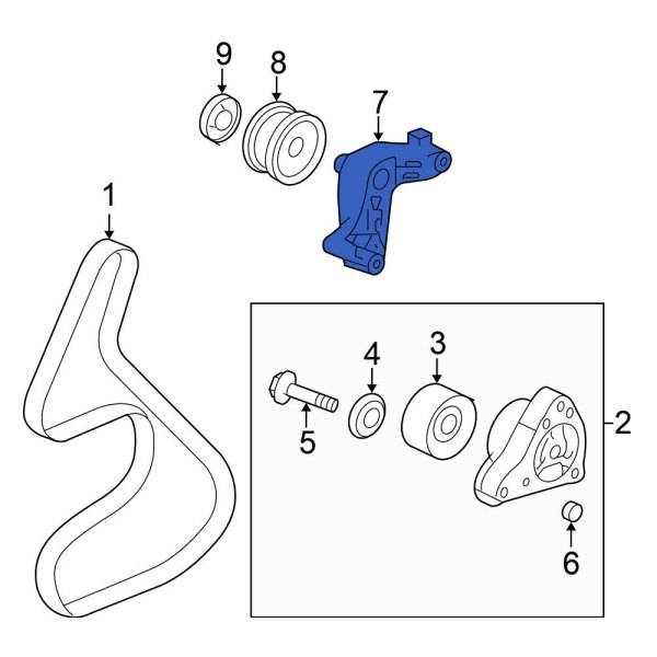 Honda OE 31175PRA000 Belt Tensioner Pulley Bracket
