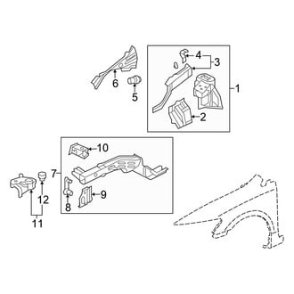 Honda OE - Fender - Structural Components & Rails (DX / EX / EX-L / LX Coupe)