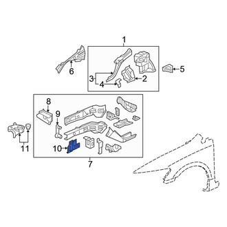 Honda OE - Left Fender Bracket