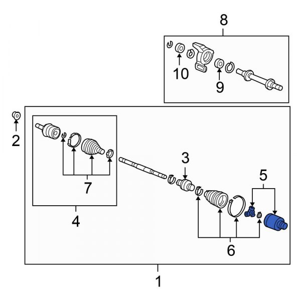 Honda OE 44310S0A300 Front Left Inner CV Joint