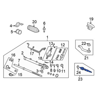 Honda OE - Left Outer Steering Tie Rod End