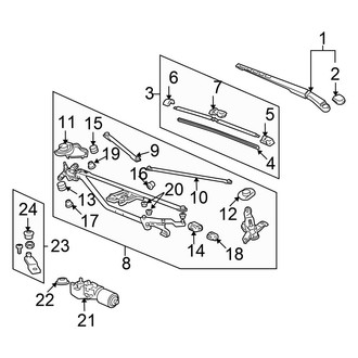 Honda OE - Windshield - Wiper Components (DX / EX / EX-L / LX Coupe)