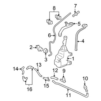 Honda OE - Windshield - Washer Components (DX / EX / EX-L / LX Coupe)