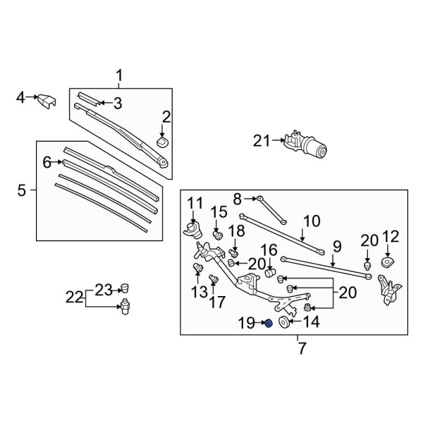 Windshield Wiper Linkage Washer