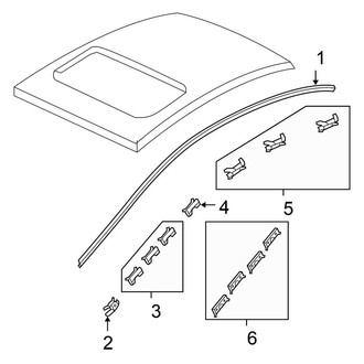 Honda OE - Roof - Exterior Trim (DX / EX / EX-L / GX / LX / LX-S Sedan)