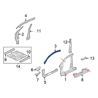 Honda OE - Left Outer Roof Side Rail