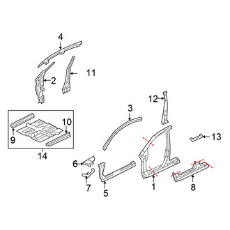 Honda OE - Pillars, Rocker & Floor - Aperture Panel (DX / EX / EX-L / GX / LX / LX-S Sedan)