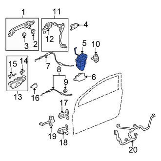 Honda OE - Front Left Door Latch Assembly