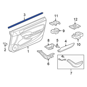 Honda OE - Right Door Window Belt Weatherstrip