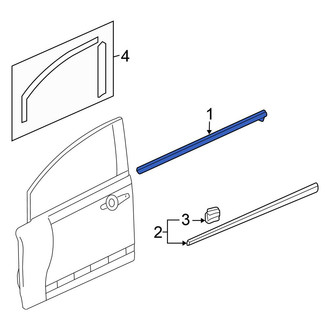 Honda OE - Front Right Door Window Belt Weatherstrip