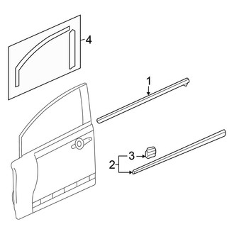 Honda OE - Front Door - Exterior Trim (DX / EX / GX / LX Sedan)