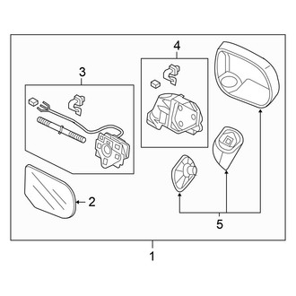 Honda OE - Front Right Door Mirror