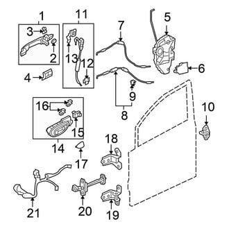 Honda OE - Front Door - Lock & Hardware (Sedan)