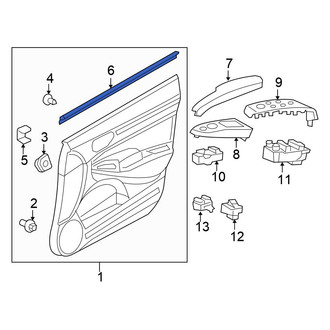 Honda OE - Front Left Door Window Belt Weatherstrip