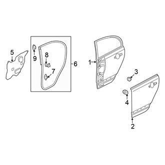 Honda OE - Rear Door - Door & Components (Sedan)