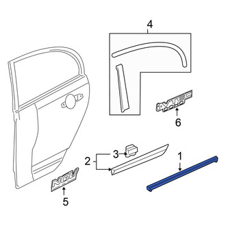 Honda OE - Rear Left Outer Door Window Belt Weatherstrip