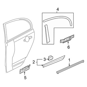 Honda OE - Rear Door - Exterior Trim (DX / EX / GX / LX Sedan)