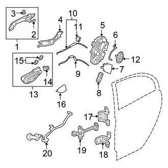 Honda OE - Rear Door - Lock & Hardware (Sedan)