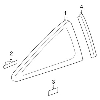 Honda OE - Quarter Panel - Glass (DX / EX / LX Coupe)