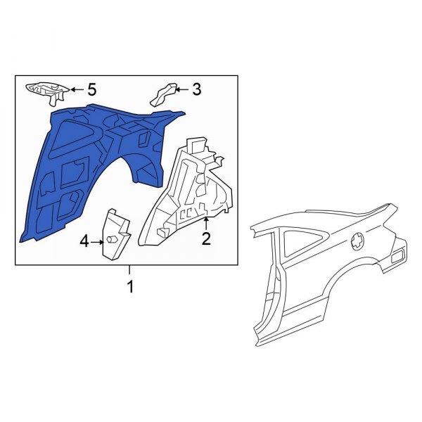 Honda OE 64300SVAA00ZZ Rear Right Inner Quarter Panel