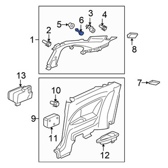 Honda OE - Center Quarter Panel Trim Panel Clip