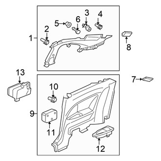 Honda OE - Quarter Panel - Interior Trim (DX / EX / EX-L / LX Coupe)