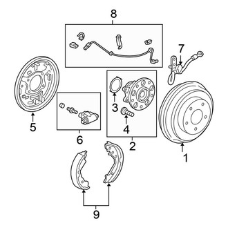 Honda OE - Rear Suspension - Brake Components (Drum Brakes)