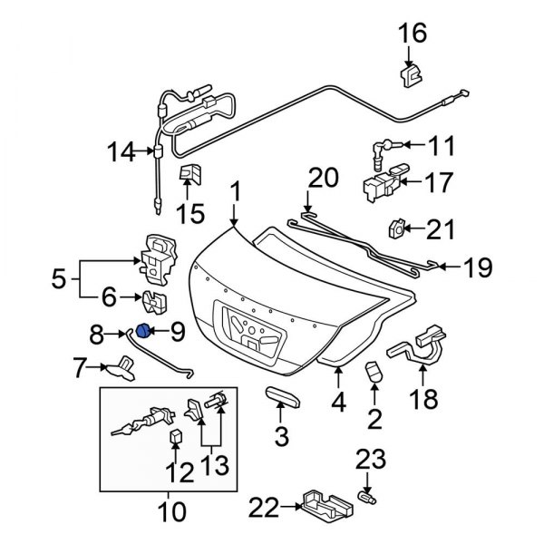 Deck Lid Release Cable Clip