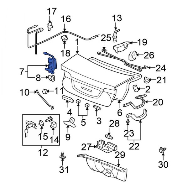 Trunk Lock Cylinder and Key