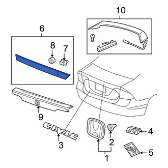 Honda OE - Rear Upper Outer Liftgate Trim