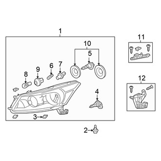 Honda OE - Front Lamps - Headlamp Components (Sedan)