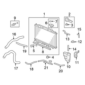 Honda OE - Cooling - Radiator & Components (Sedan 3.5L)