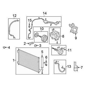 Honda OE - Air Conditioner & Heater - Condenser, Compressor & Lines (Sedan 3.5L)