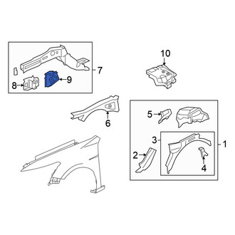 Honda OE - Front Left Fender Rail Reinforcement