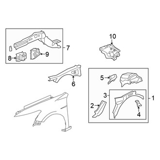 Honda OE - Fender - Structural Components & Rails (Sedan)