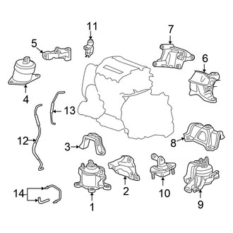 Honda OE - Engine / Transaxle - Engine & Transmission Mounting (Sedan K24Z2 Engine / K24Z3 Engine Automatic Tr)
