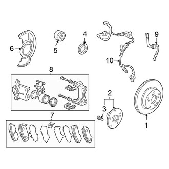 Honda OE - Front Suspension - Brake Components (LX / LX-P / SE)