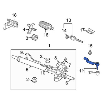 Honda OE - Left Outer Steering Tie Rod End