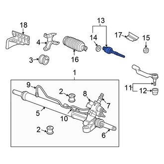 Honda OE - Left Outer Steering Tie Rod End