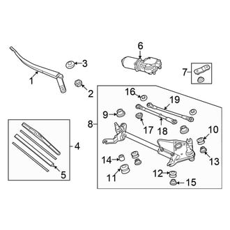 Honda OE - Windshield - Wiper & Washer Components (Wiper Components), (Sedan)