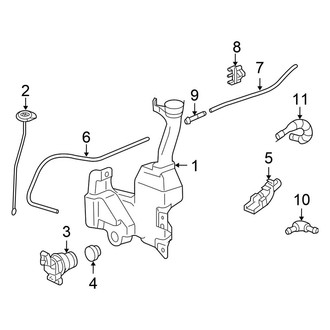 Honda OE - Windshield - Wiper & Washer Components (USA Built, Washer Components), (Sedan)