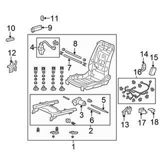 Honda OE - Seats & Tracks - Tracks & Components (Passenger Seat, With Power), (Sedan)