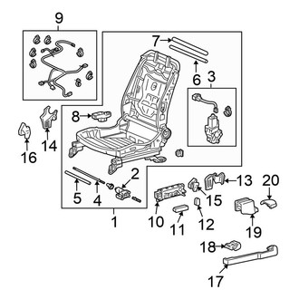 Honda OE - Seats & Tracks - Tracks & Components (Driver Seat, With Power, W/O Lumbar), (Sedan)