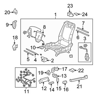 Honda OE - Seats & Tracks - Tracks & Components (Driver Seat, With Power, With Lumbar), (Sedan)